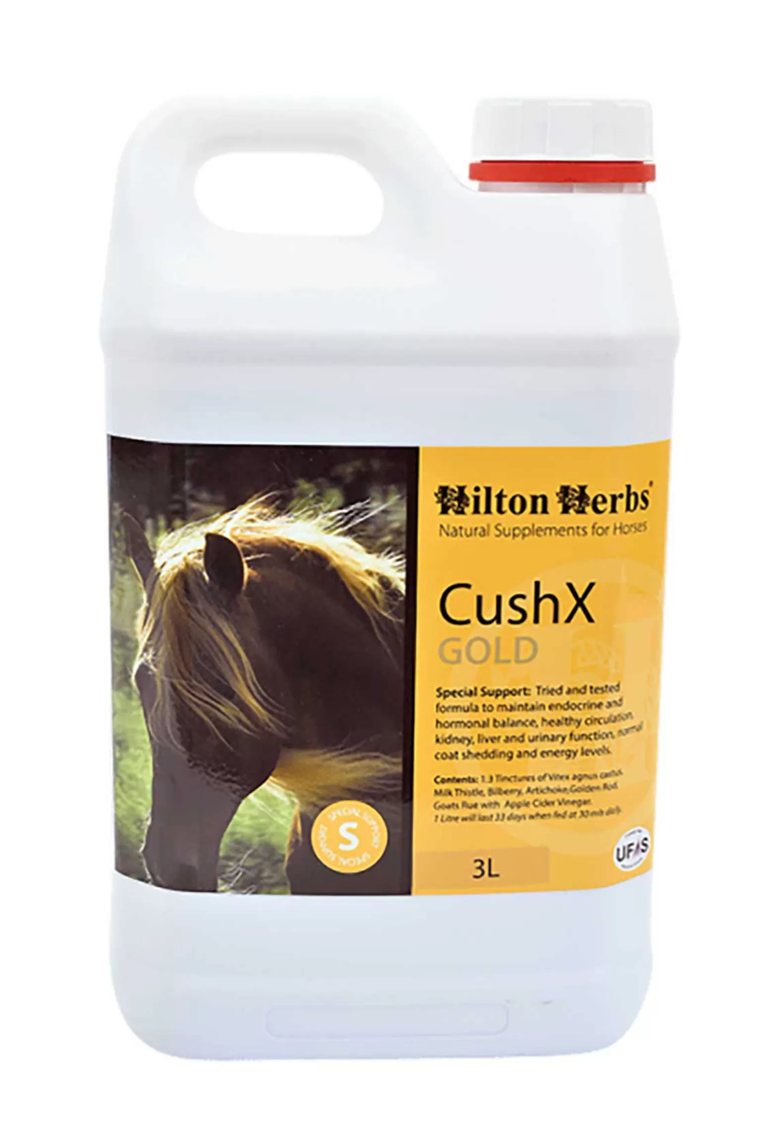 New Hilton Herbs Cush X Gold Supports Endocrine System, 3 L Zusatzfutter